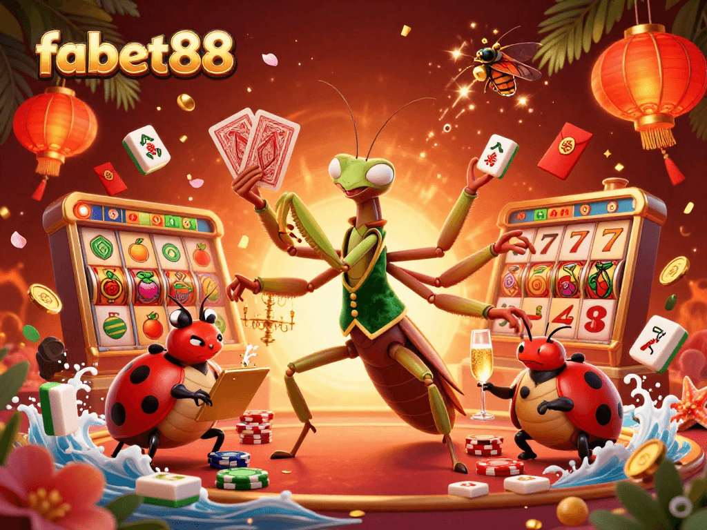 Engage in vibrant jackpots at fabet88 with a thrilling scene featuring a card sharp and pit boss in action.