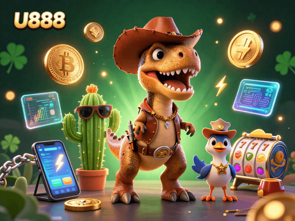 Engage with the vibrant U888 casino world featuring unique characters and interactive elements.