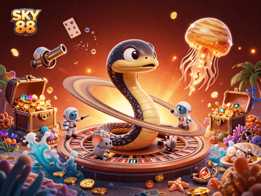 Bet on thrilling adventures with SKY 88 as astronaut mice roll cosmic roulette