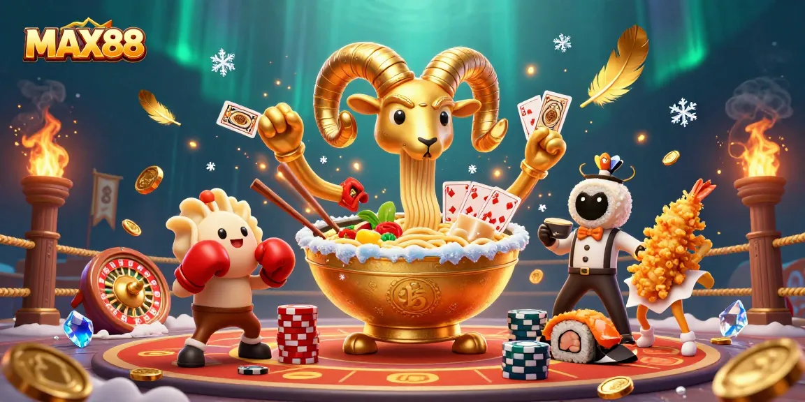 MAX88 showcases a lively casino scene with cartoon characters, vibrant colors, and engaging betting elements.