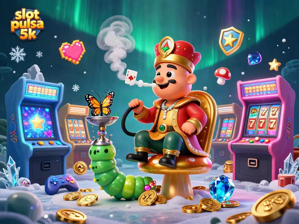 Engage with thrilling slot pulsa 5k games featuring dynamic characters amidst vibrant casino visuals.