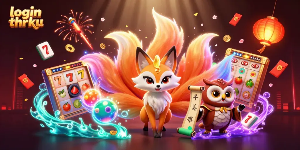 Engage with thrilling slot experiences at login thrku, featuring vibrant 3D illustrations.