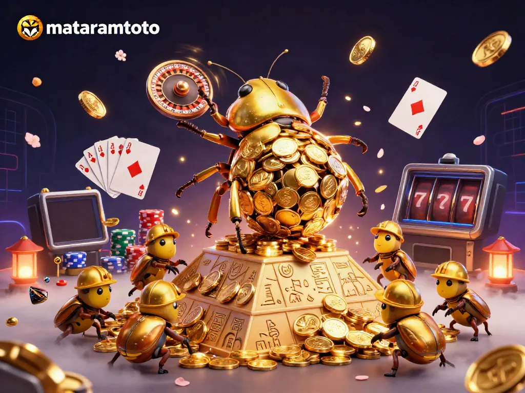 Experience thrilling wins at mataramtoto with this vibrant casino illustration showcasing engaging gambling activities.