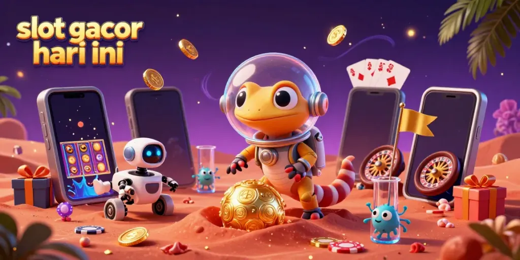 Experience thrilling slot gacor hari ini action with fun characters in a vibrant casino scene.