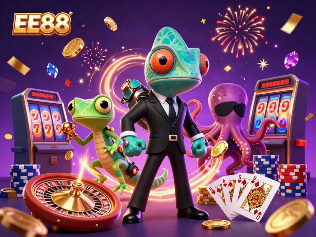 Engage with the entertaining world of EE88 featuring dynamic gambling elements and colorful characters.