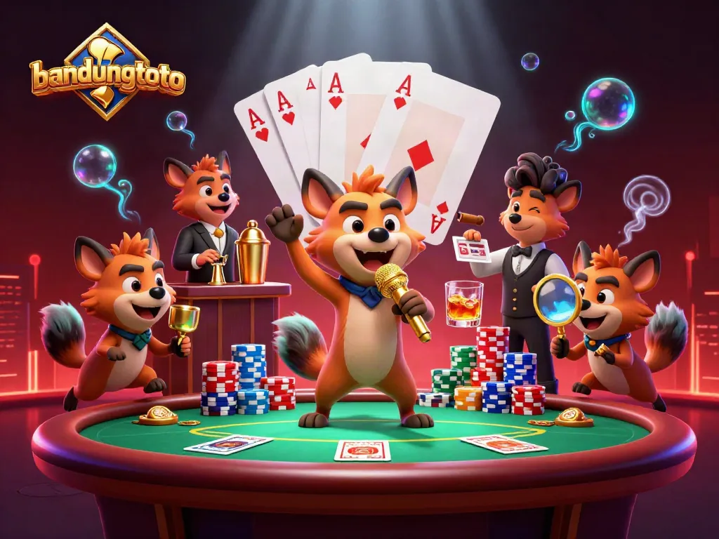 Experience bandungtoto comedy casino club with hyenas and poker elements in vivid 3D