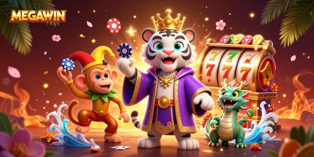 Menangkan MEGAWIN dengan simbol keberuntungan dan karakter menarik dalam dapatkan jackpot!