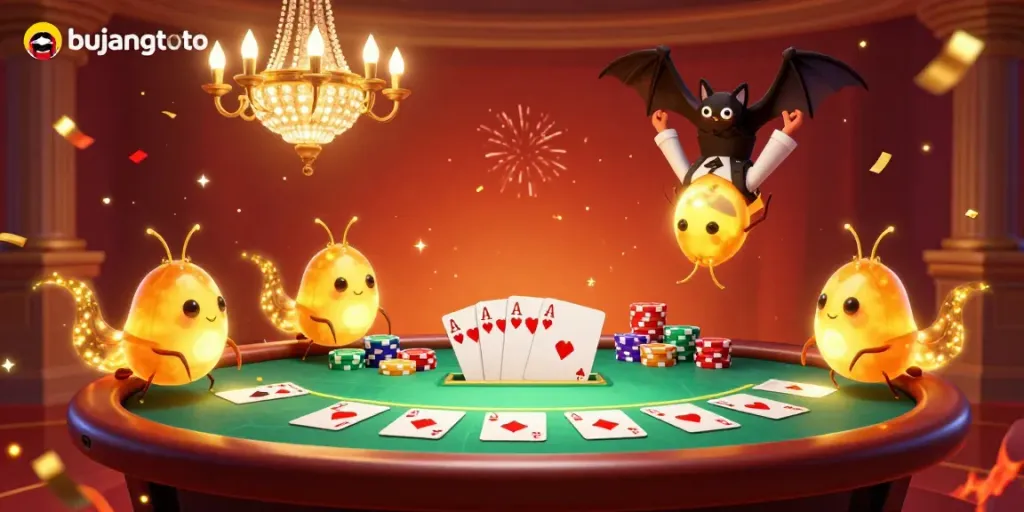 Join the fun at BUJANGTOTO as glowworms illuminate the ultimate casino experience with stunning games and vibrant celebration.