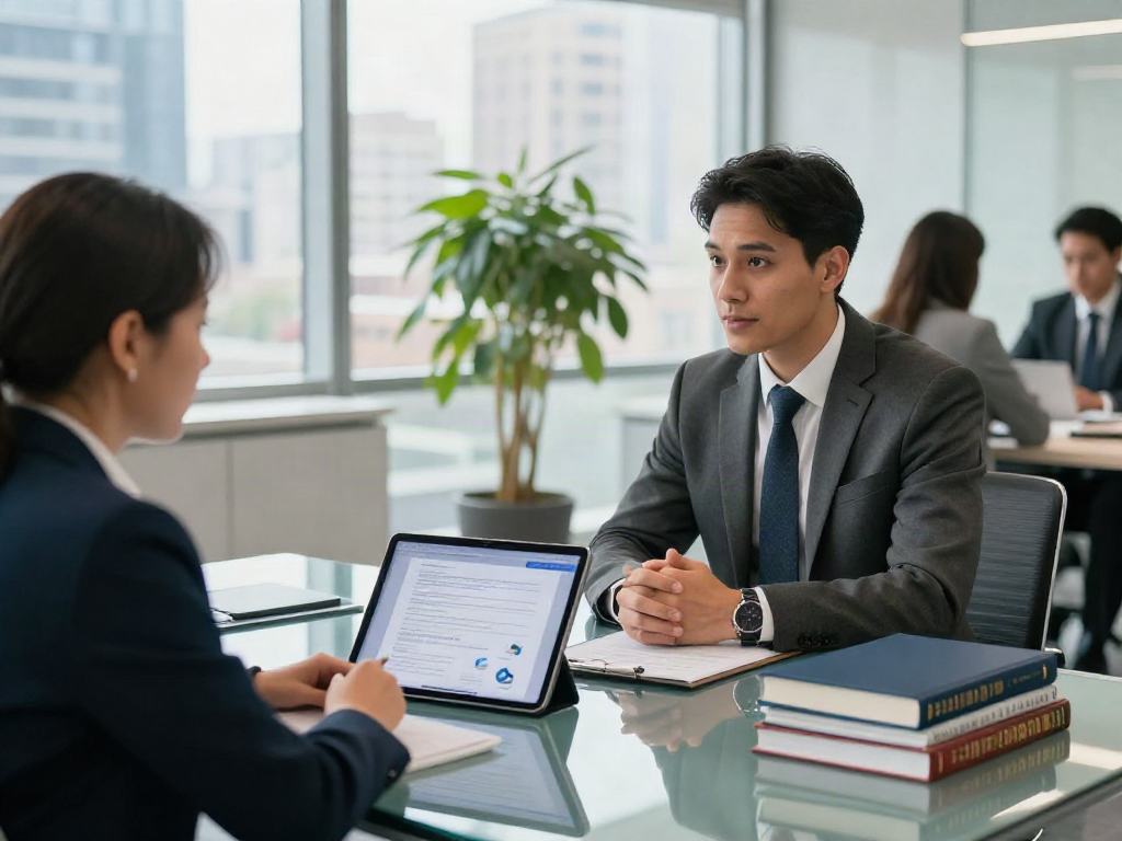 Lead Roedl legal consultant advising clients in a modern office setting, showcasing professional collaboration.