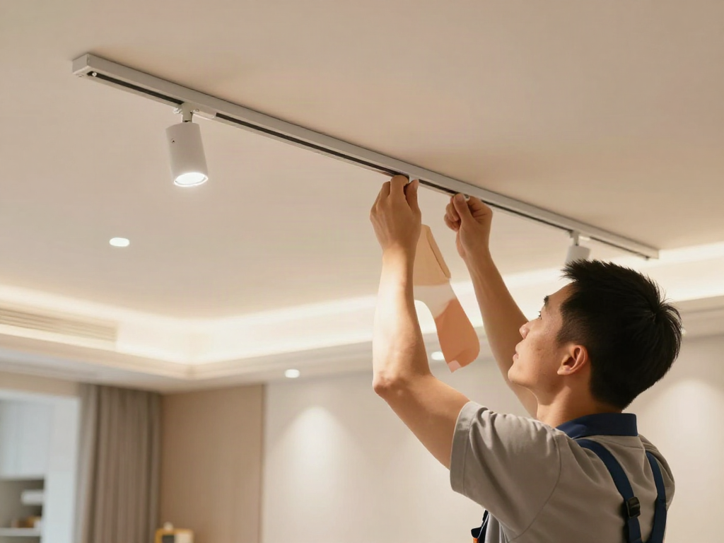 Instalare sina magnetica aplicata de catre un profesionist in servicii electrice locale