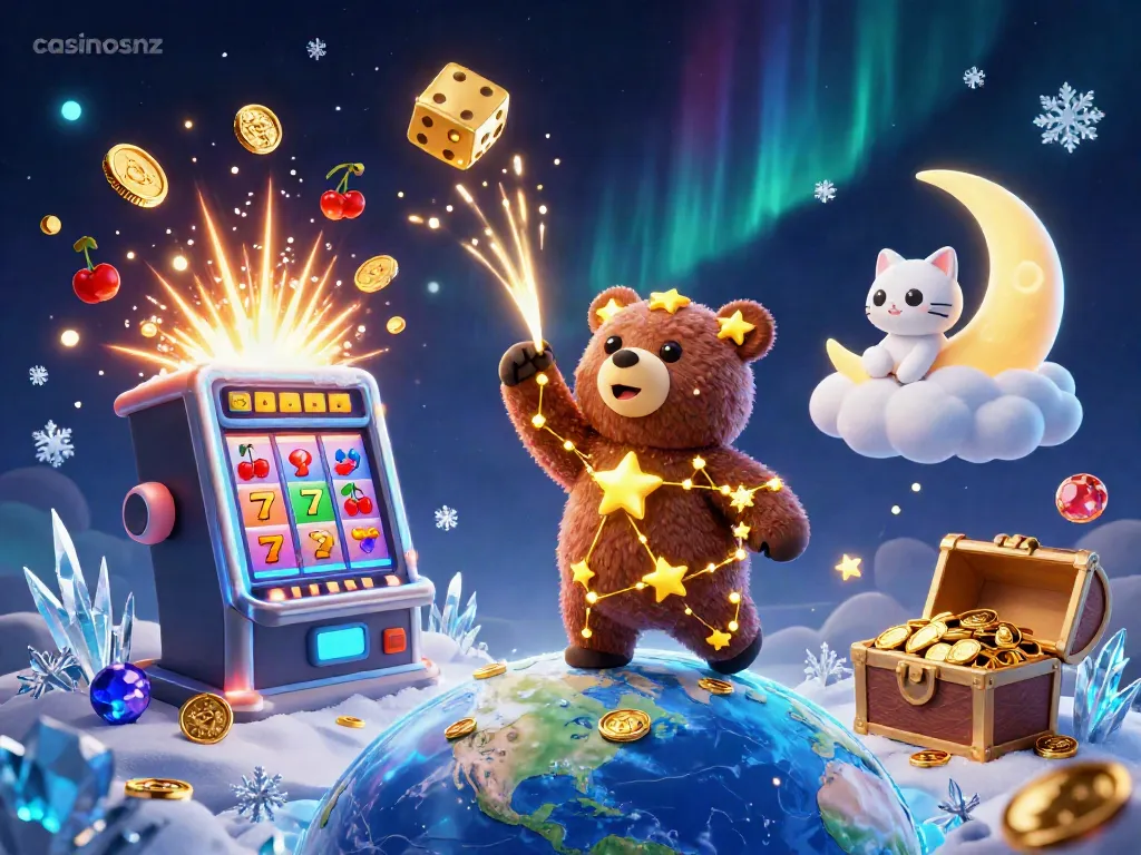 Spin to win with casinosnz in a magical 3D casino adventure bursting with colors!