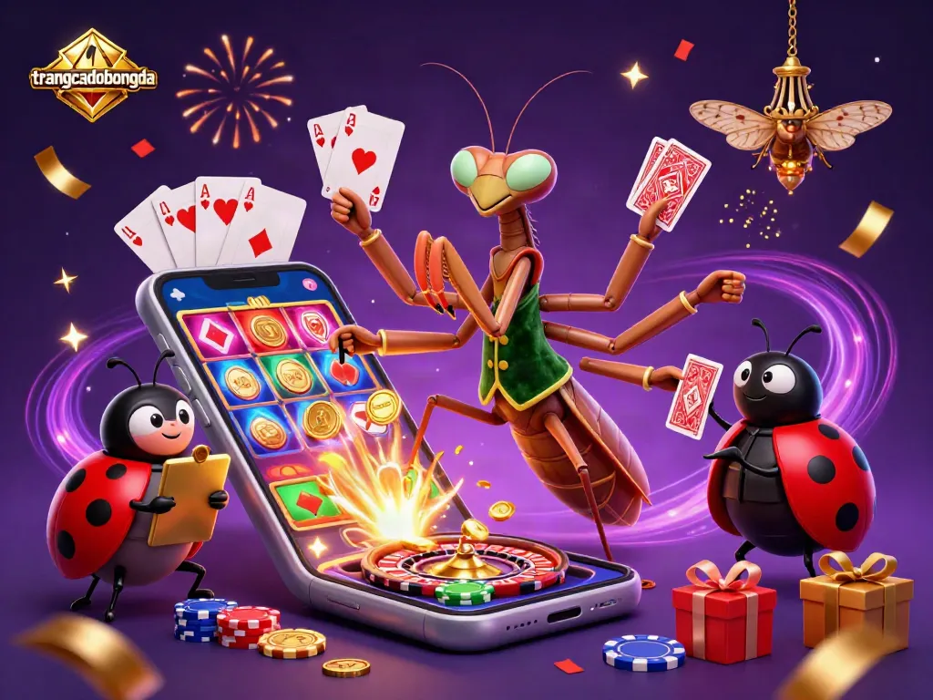 Engage in thrilling bets on trangcadobongda with a vibrant casino scene featuring dynamic characters.