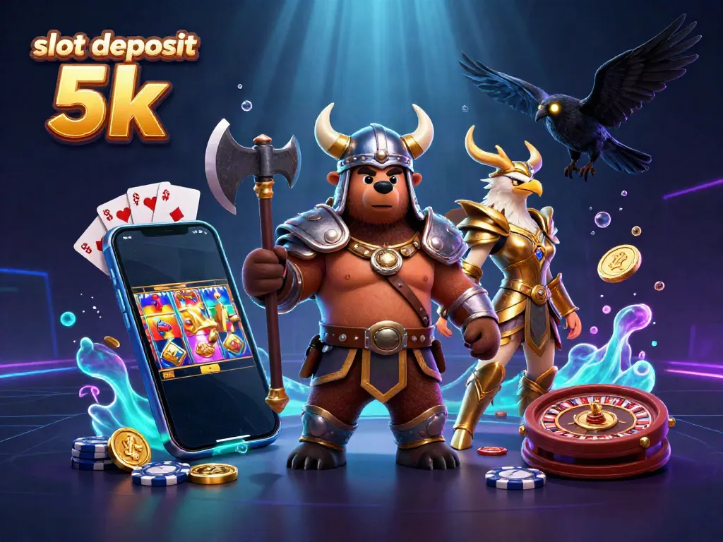 Experience the thrill of slot deposit 5k gaming with dynamic characters and rich casino elements.