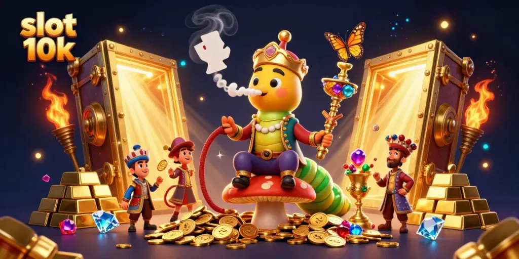 Experience the exciting world of slot 10k with colorful 3D characters and vibrant casino elements.