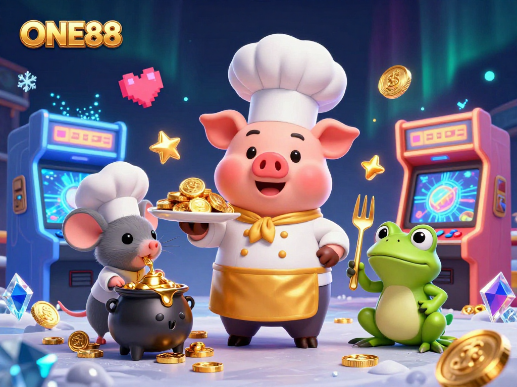 ONE88 offers an exciting online casino experience with vibrant characters and gaming elements.