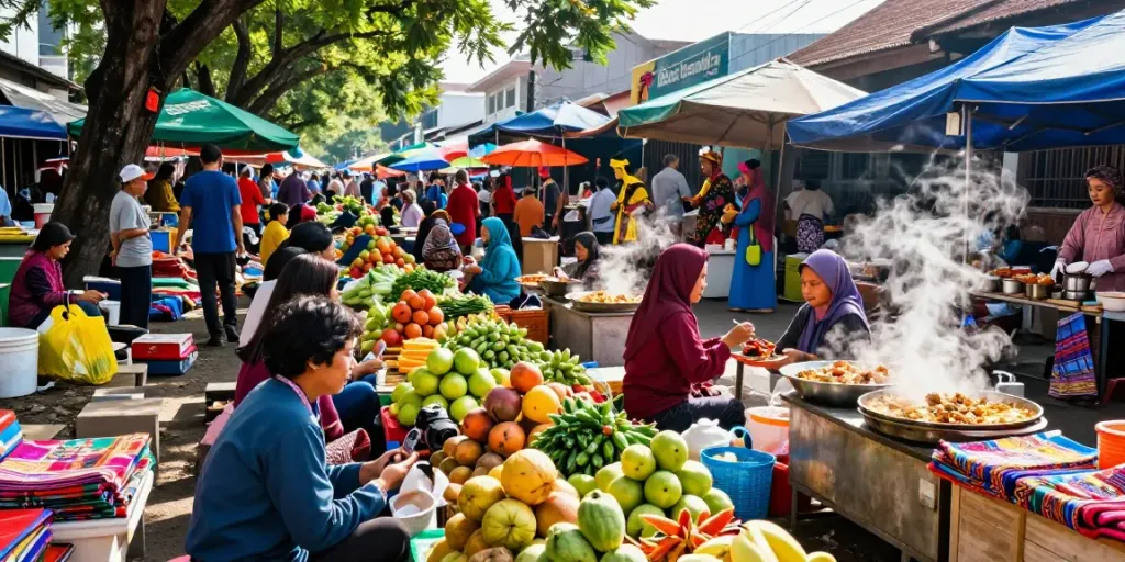 Street market in Lampung showcasing vibrant local culture at lornematthews.com