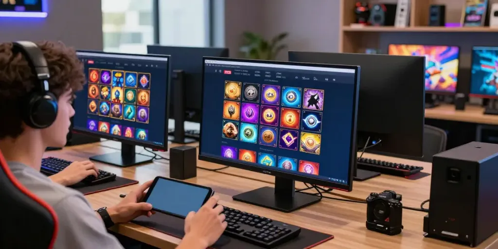 PESGSLOT platform showcasing diverse slot games in a vibrant gaming environment.