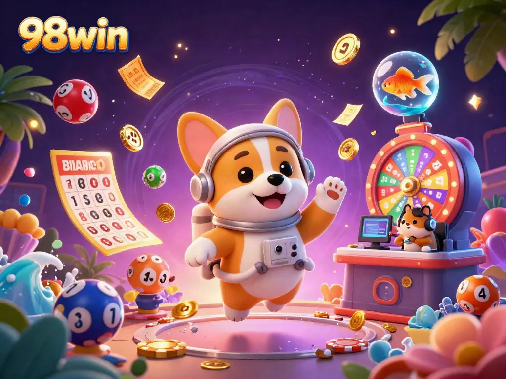 Experience the thrill of 98win in a vibrant 3D casino adventure with engaging characters and dynamic game elements.