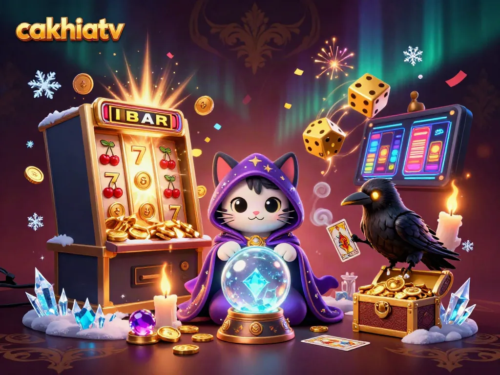 Engage with cakhiatv’s 3D animated casino scene showcasing fortune teller characters and lively gaming elements.