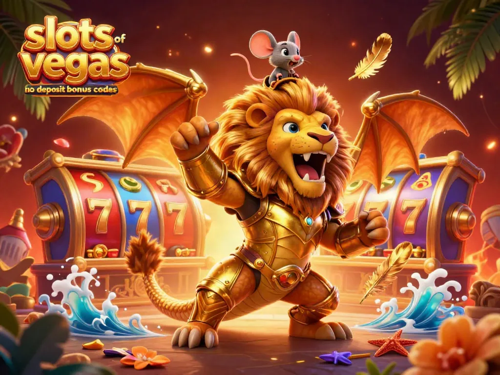 Experience thrills with slots of vegas no deposit bonus codes in a vibrant 3D casino scene.