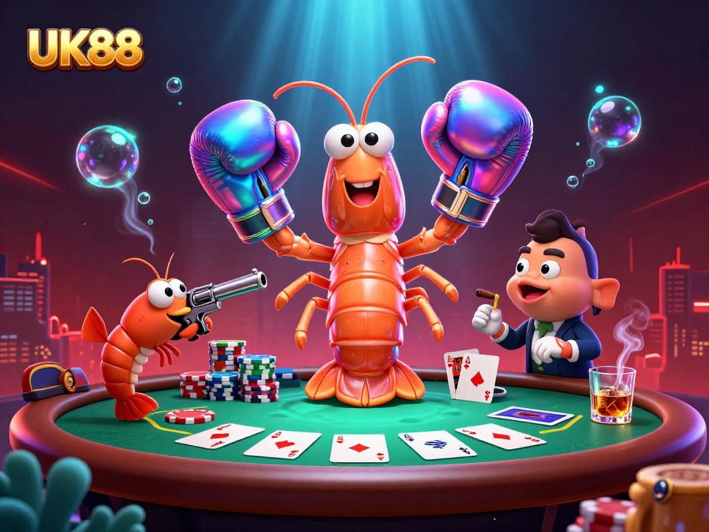 Engage in exciting gameplay at UK88 with vibrant characters and poker elements, showcasing thrilling action.