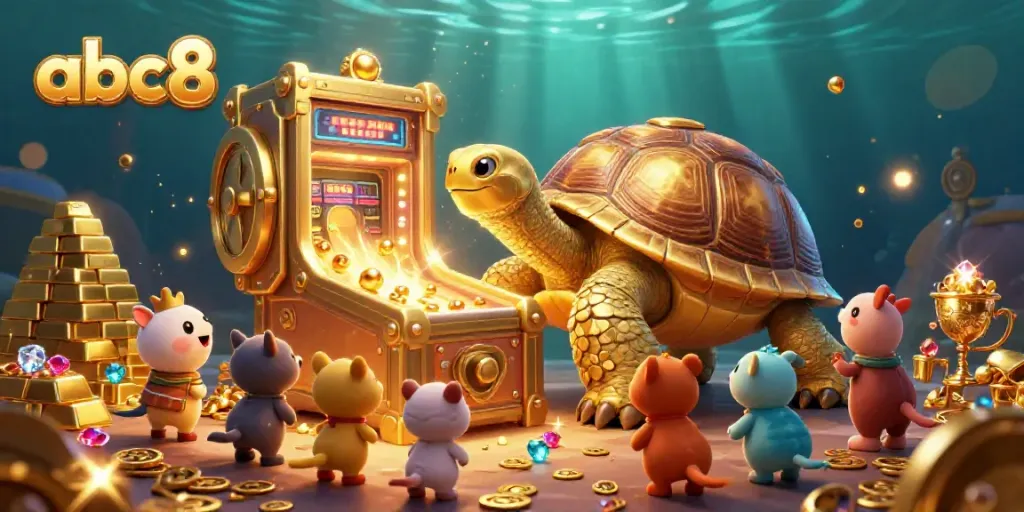 Engage with abc8's vibrant casino atmosphere featuring a dynamic tortoise pinball machine.