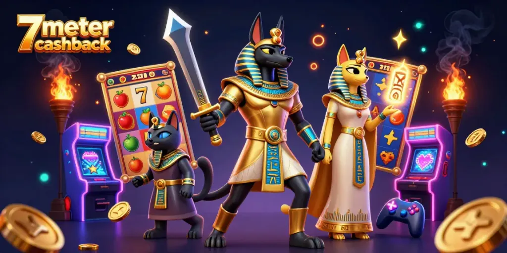 Engage with the thrilling 7meter cashback experience featured in this dynamic casino illustration