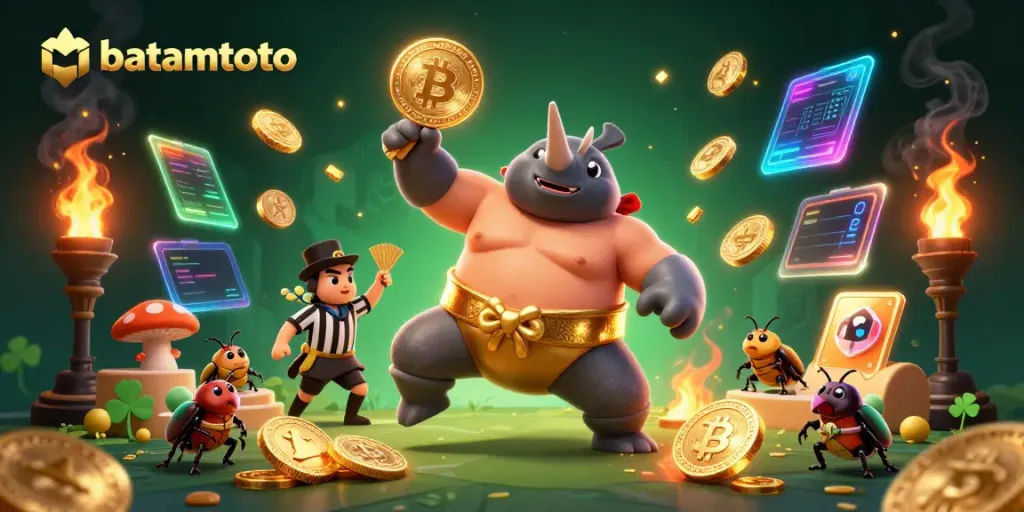 Raih kemenangan dengan batamtoto dalam ilustrasi kasino yang menampilkan pemenang dan elemen digital