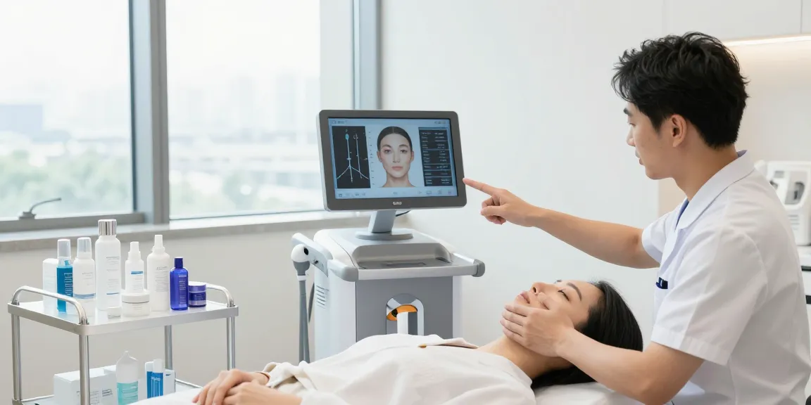 ClinicEvo vs QOVES detailed facial analysis setup in modern clinic.