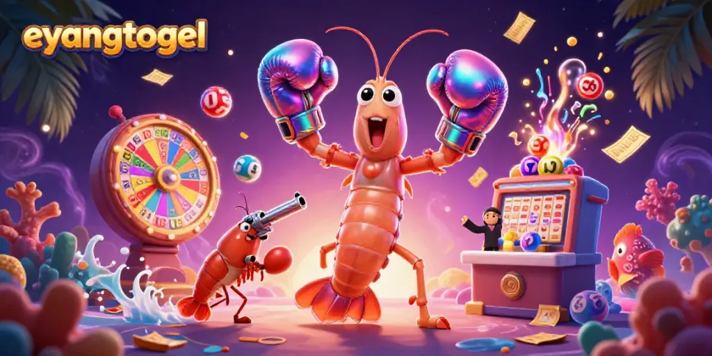Join the excitement with Eyangtogel's dynamic lottery action represented by animated 3D characters!