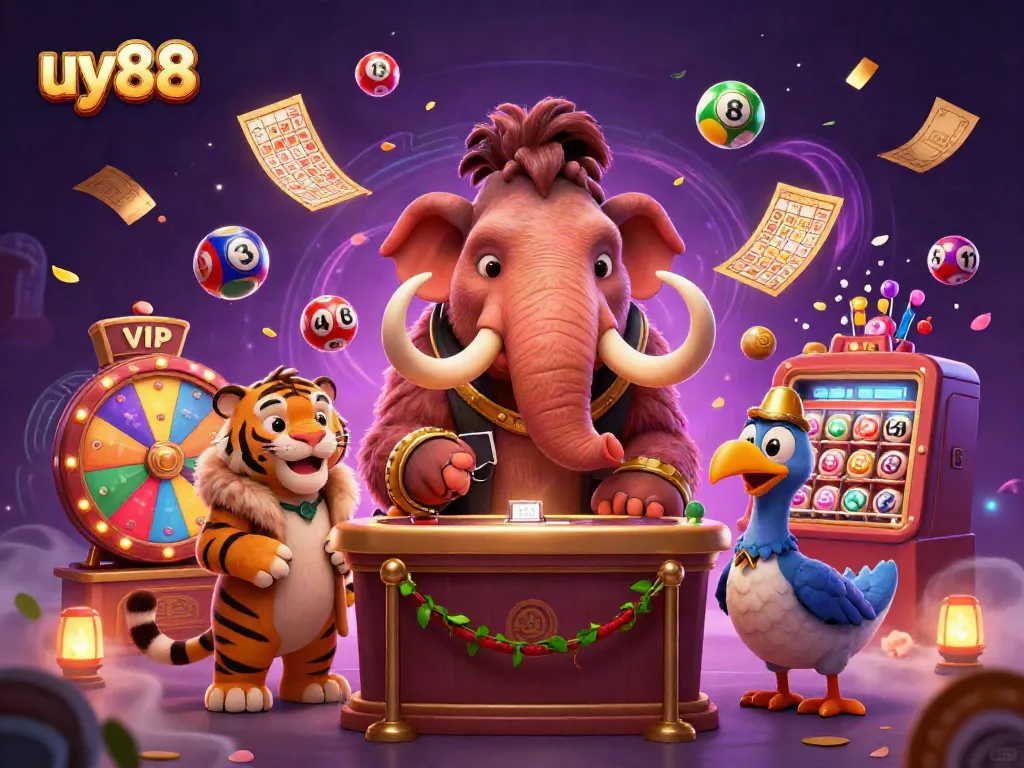 Engage with the uy88 casino experience featuring vibrant characters and dynamic gambling elements.