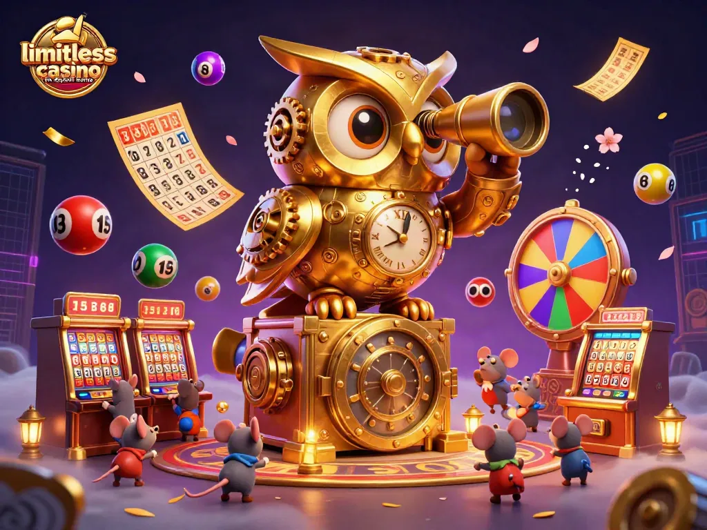 Engage with limitless casino no deposit bonus through vibrant 3D artwork showcasing exciting gaming elements.