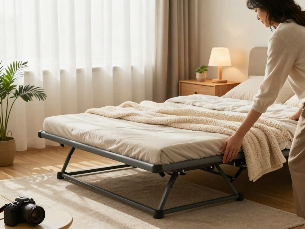 Discover the price of folding beds in a cozy bedroom scene with stylish decor.
