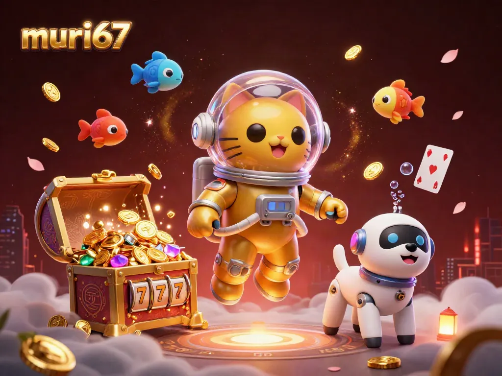 Engage in thrilling gameplay with murai67 featuring a vibrant space-themed casino scene.