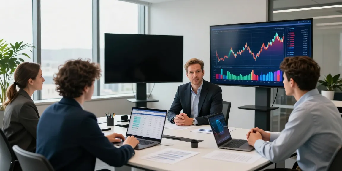 Ed Rempel advising clients on investment strategies in a modern office setting.